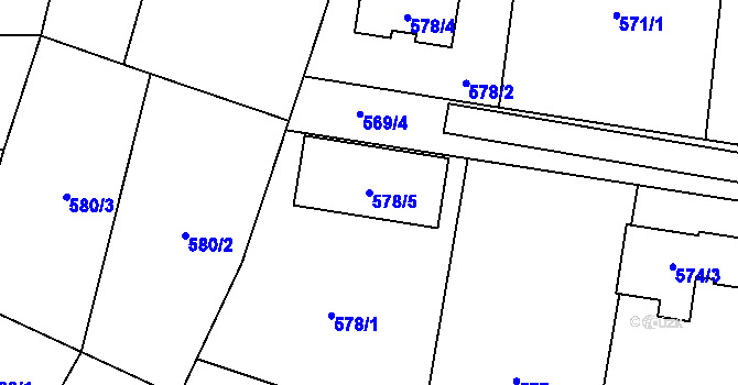 Parcela st. 578/5 v KÚ Stará Plesná, Katastrální mapa