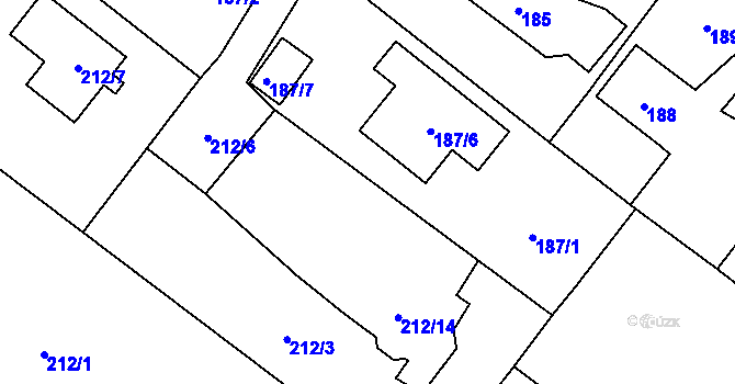 Parcela st. 187/5 v KÚ Stará Plesná, Katastrální mapa