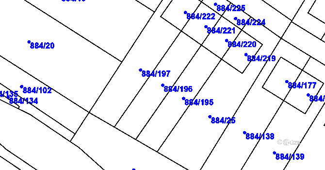 Parcela st. 884/196 v KÚ Stará Plesná, Katastrální mapa
