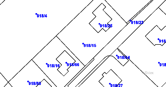 Parcela st. 918/15 v KÚ Stará Plesná, Katastrální mapa
