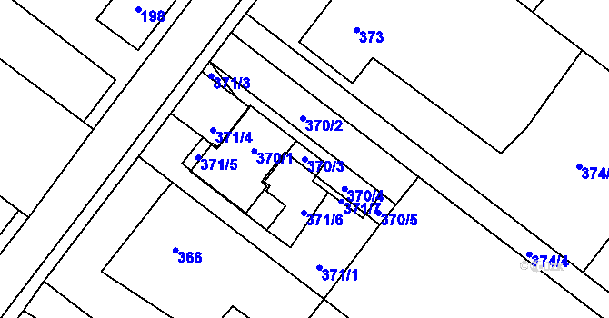 Parcela st. 370/3 v KÚ Stará Plesná, Katastrální mapa