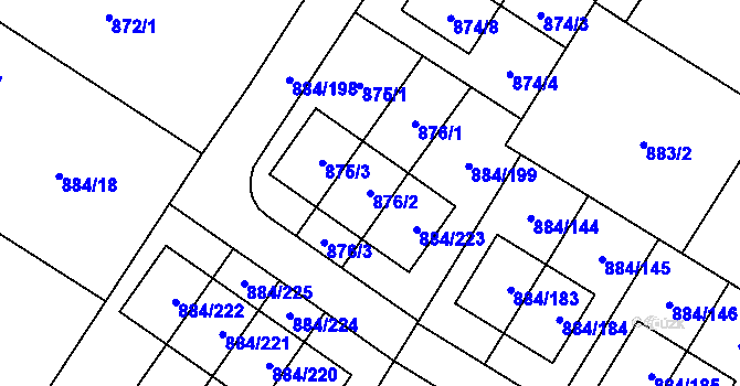 Parcela st. 876/2 v KÚ Stará Plesná, Katastrální mapa