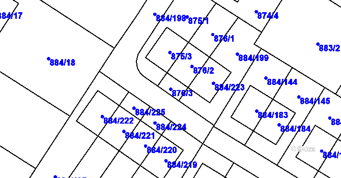 Parcela st. 876/3 v KÚ Stará Plesná, Katastrální mapa