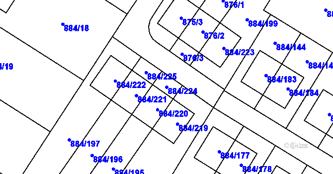 Parcela st. 884/224 v KÚ Stará Plesná, Katastrální mapa
