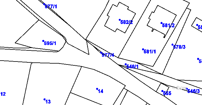 Parcela st. 977/4 v KÚ Stará Plesná, Katastrální mapa