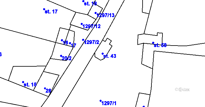 Parcela st. 43 v KÚ Višňová u Kardašovy Řečice, Katastrální mapa