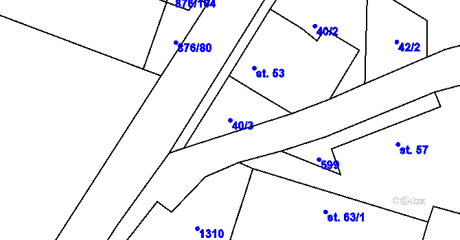 Parcela st. 40/3 v KÚ Višňová u Kardašovy Řečice, Katastrální mapa