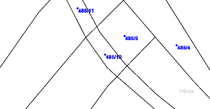 Parcela st. 485/10 v KÚ Višňová u Kardašovy Řečice, Katastrální mapa