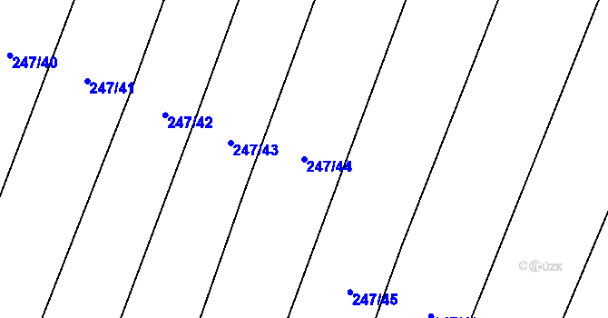 Parcela st. 247/44 v KÚ Záhoří, Katastrální mapa