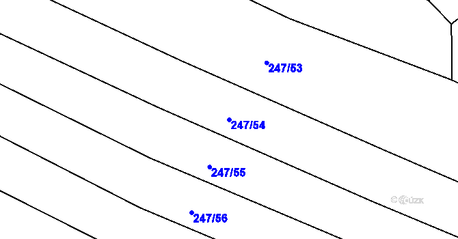 Parcela st. 247/54 v KÚ Záhoří, Katastrální mapa