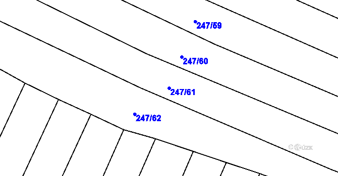 Parcela st. 247/61 v KÚ Záhoří, Katastrální mapa