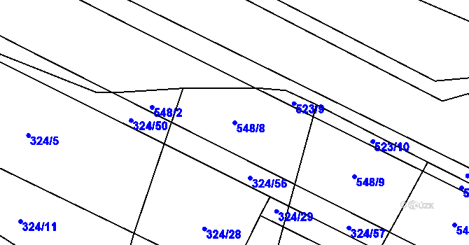 Parcela st. 548/8 v KÚ Záhoří, Katastrální mapa