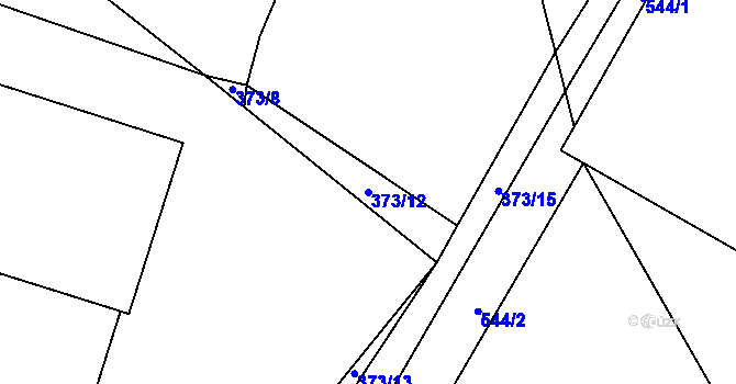 Parcela st. 373/12 v KÚ Záhoří, Katastrální mapa