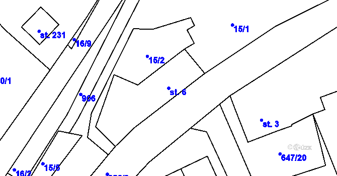 Parcela st. 6 v KÚ Plešnice, Katastrální mapa