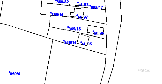 Parcela st. 95 v KÚ Plešnice, Katastrální mapa