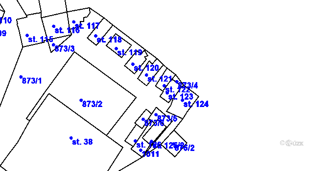Parcela st. 122 v KÚ Plešnice, Katastrální mapa