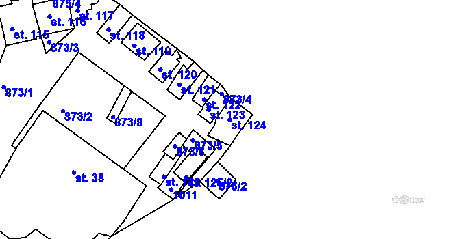 Parcela st. 124 v KÚ Plešnice, Katastrální mapa