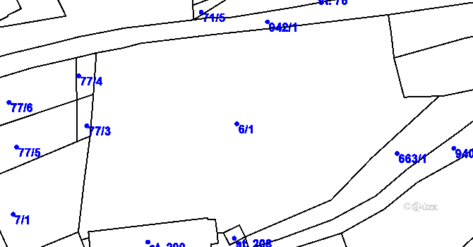 Parcela st. 6/1 v KÚ Plešnice, Katastrální mapa