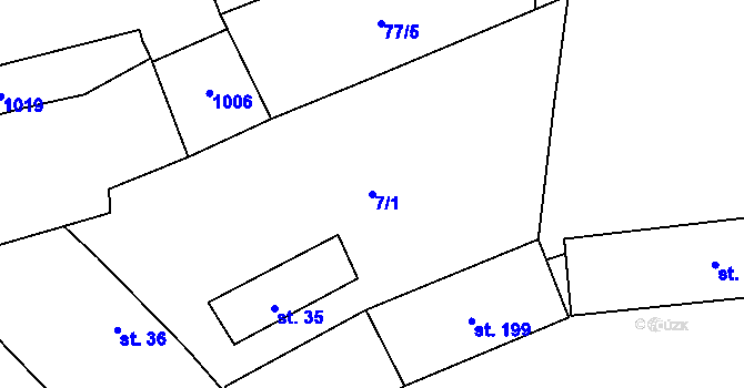 Parcela st. 7/1 v KÚ Plešnice, Katastrální mapa