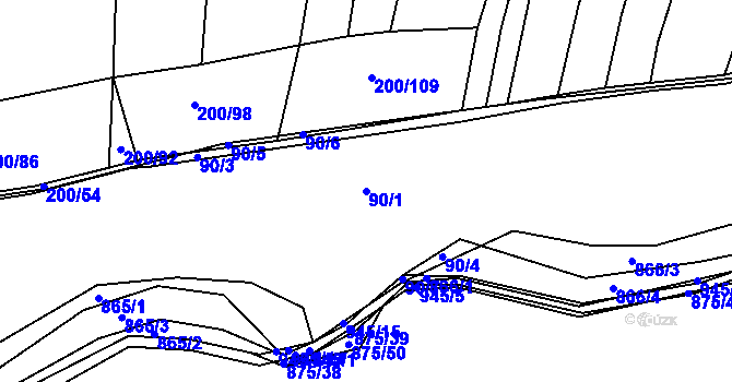 Parcela st. 90/1 v KÚ Plešnice, Katastrální mapa