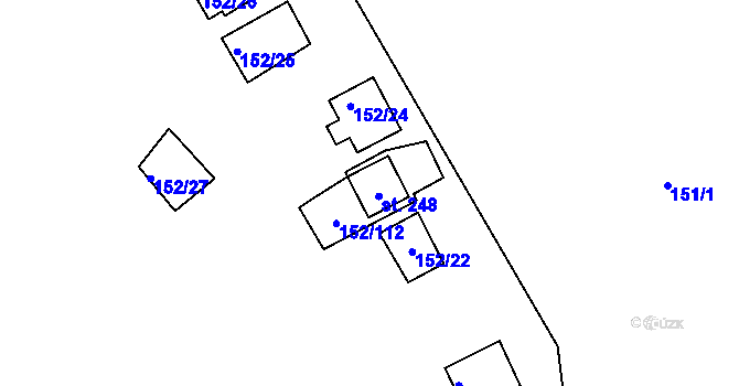 Parcela st. 152/23 v KÚ Plešnice, Katastrální mapa