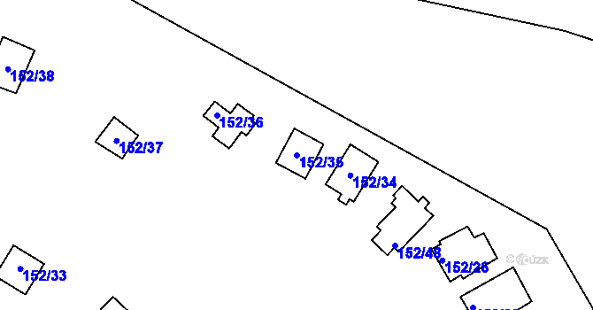 Parcela st. 152/35 v KÚ Plešnice, Katastrální mapa