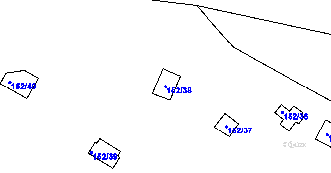 Parcela st. 152/38 v KÚ Plešnice, Katastrální mapa