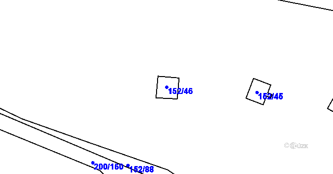 Parcela st. 152/46 v KÚ Plešnice, Katastrální mapa