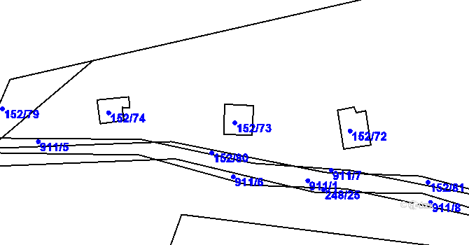 Parcela st. 152/73 v KÚ Plešnice, Katastrální mapa