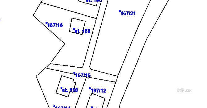 Parcela st. 167/19 v KÚ Plešnice, Katastrální mapa