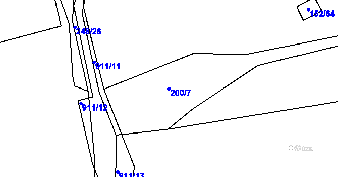Parcela st. 200/7 v KÚ Plešnice, Katastrální mapa