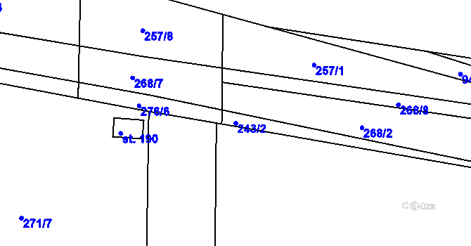 Parcela st. 243/2 v KÚ Plešnice, Katastrální mapa