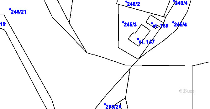 Parcela st. 248/7 v KÚ Plešnice, Katastrální mapa