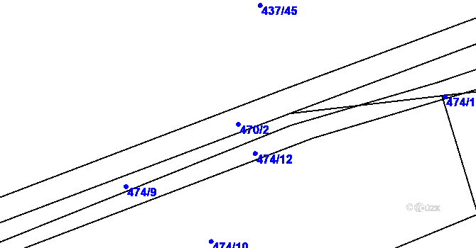 Parcela st. 470/2 v KÚ Plešnice, Katastrální mapa