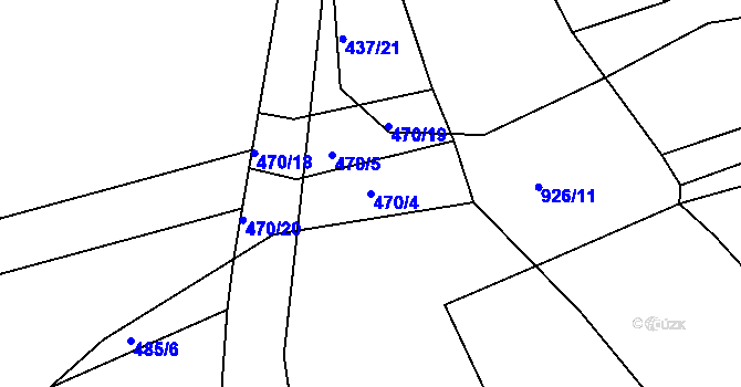 Parcela st. 470/4 v KÚ Plešnice, Katastrální mapa