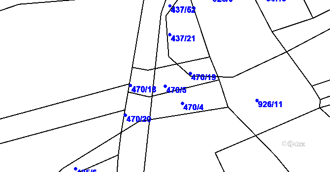 Parcela st. 470/5 v KÚ Plešnice, Katastrální mapa