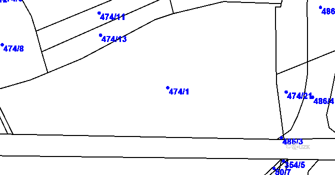 Parcela st. 474/1 v KÚ Plešnice, Katastrální mapa