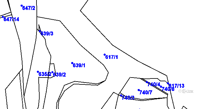 Parcela st. 617/1 v KÚ Plešnice, Katastrální mapa