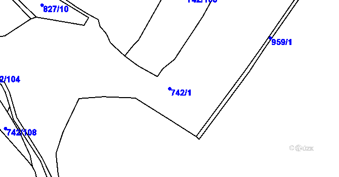 Parcela st. 742/1 v KÚ Plešnice, Katastrální mapa