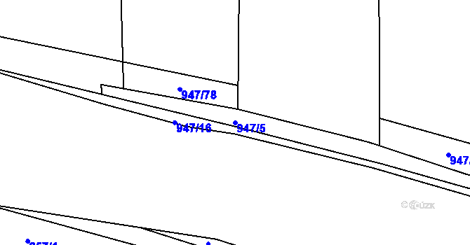 Parcela st. 947/5 v KÚ Plešnice, Katastrální mapa