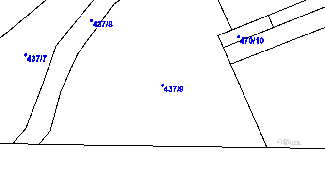 Parcela st. 437/9 v KÚ Plešnice, Katastrální mapa
