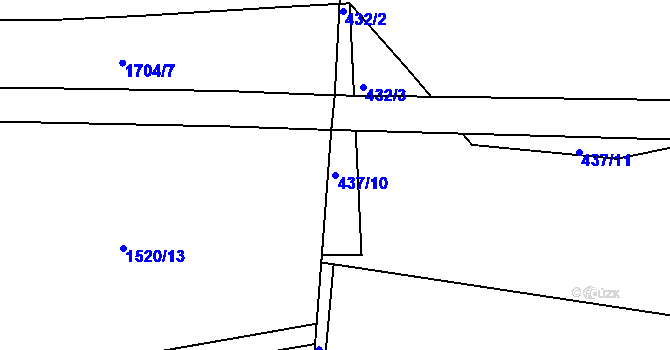 Parcela st. 437/10 v KÚ Plešnice, Katastrální mapa