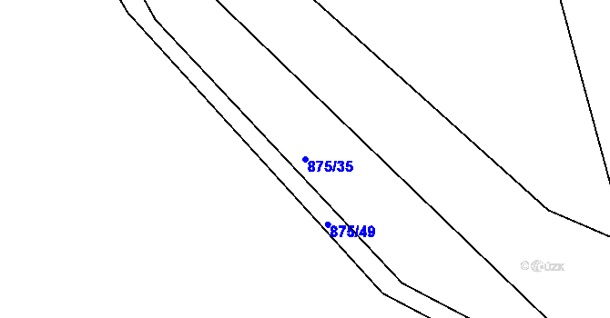 Parcela st. 875/35 v KÚ Plešnice, Katastrální mapa