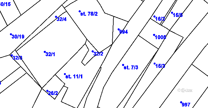 Parcela st. 11/3 v KÚ Plešnice, Katastrální mapa