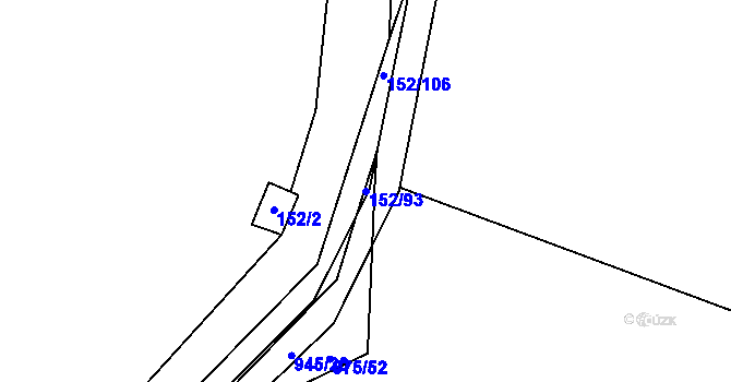 Parcela st. 152/93 v KÚ Plešnice, Katastrální mapa