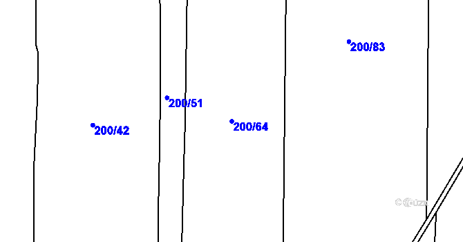 Parcela st. 200/64 v KÚ Plešnice, Katastrální mapa