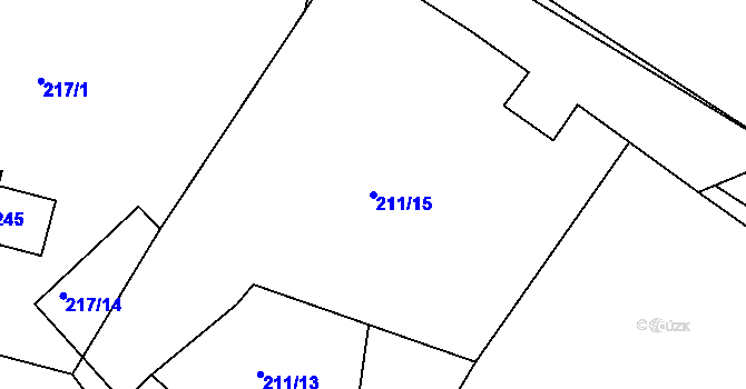 Parcela st. 211/15 v KÚ Plešnice, Katastrální mapa