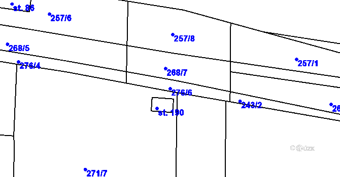 Parcela st. 276/6 v KÚ Plešnice, Katastrální mapa