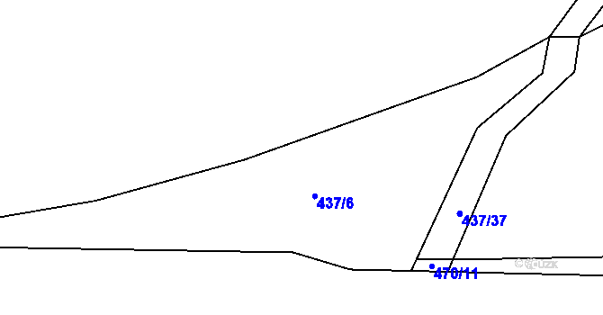 Parcela st. 437/35 v KÚ Plešnice, Katastrální mapa
