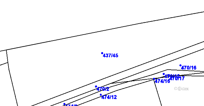 Parcela st. 437/45 v KÚ Plešnice, Katastrální mapa